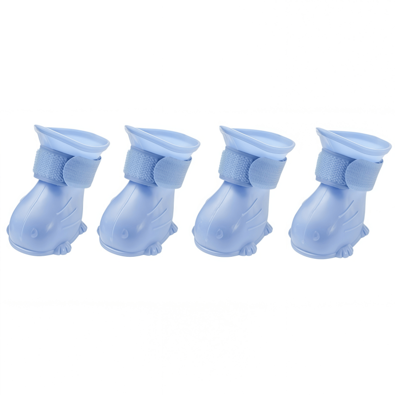 Waterproof Silicone Dog Boots, Non-Slip Pet Paw Protectors with Adjustable Straps for All-Weather