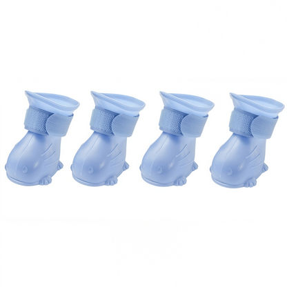 Waterproof Silicone Dog Boots, Non-Slip Pet Paw Protectors with Adjustable Straps for All-Weather