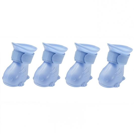 Waterproof Silicone Dog Boots, Non-Slip Pet Paw Protectors with Adjustable Straps for All-Weather