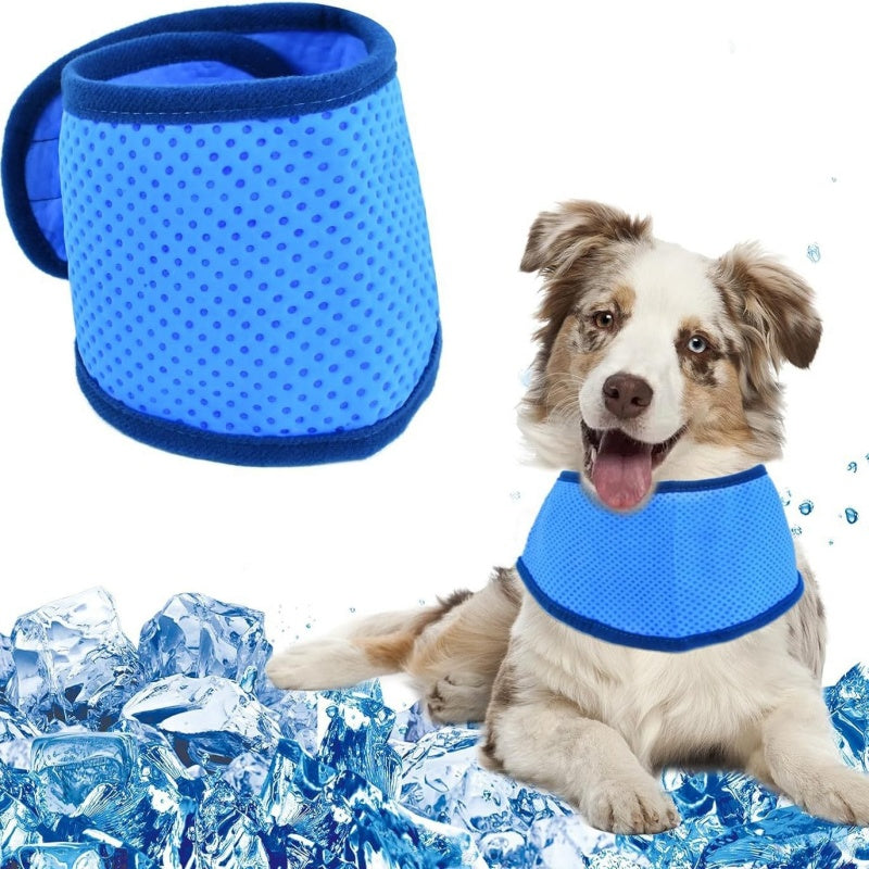 Adjustable Pet Cooling Scarf - Breathable 3D Mesh Ice Collar Bandana for Dogs & Cats, Heat Relief Outdoor Neck Wrap