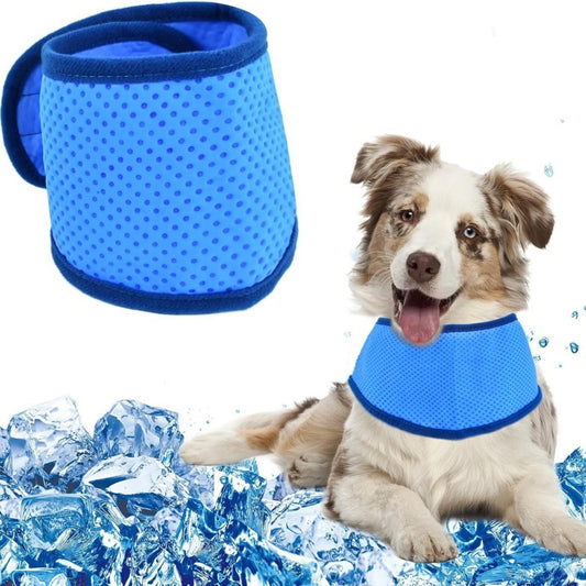 Adjustable Pet Cooling Scarf - Breathable 3D Mesh Ice Collar Bandana for Dogs & Cats, Heat Relief Outdoor Neck Wrap