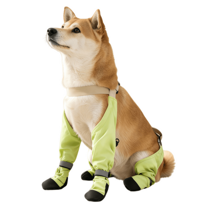 All-Terrain Dog Suspender Boots with Integrated Harness System - Waterproof, Anti-Slip Paw Protection