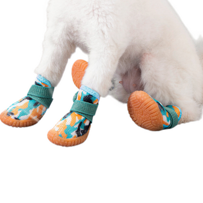 Breathable Mesh Dog Shoes with Anti-Slip TPR Sole, Adjustable Pet Sneakers for Small Dogs