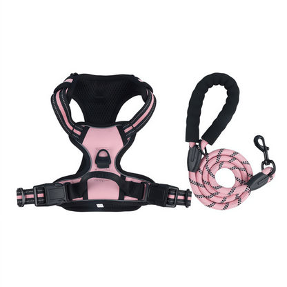 Reflective No-Pull Dog Harness with Control Handle and Leash Set - Adjustable Breathable Padded Pet Vest for Small Medium Large Dogs