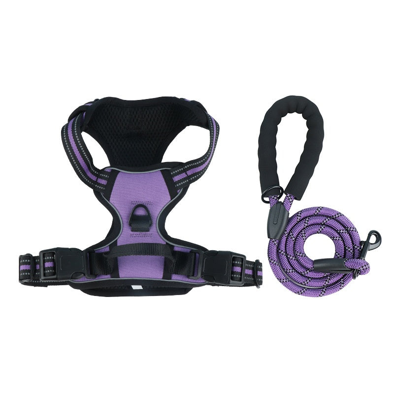 Reflective No-Pull Dog Harness with Control Handle and Leash Set - Adjustable Breathable Padded Pet Vest for Small Medium Large Dogs