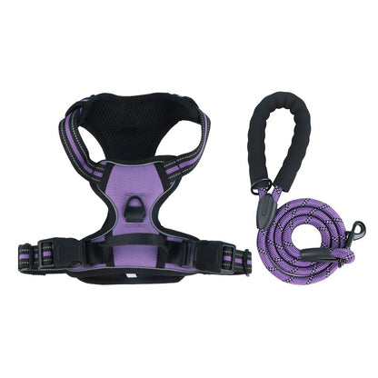 Reflective No-Pull Dog Harness with Control Handle and Leash Set - Adjustable Breathable Padded Pet Vest for Small Medium Large Dogs