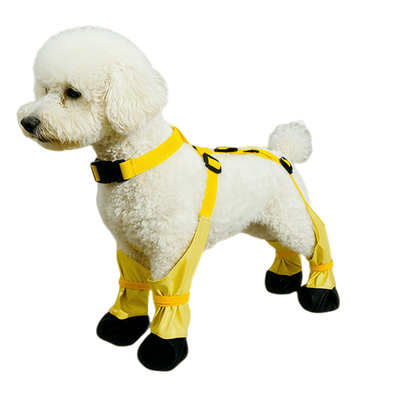 Adjustable Dog Suspender Boots with Anti-Slip Sole - Water-Resistant Pet Leggings