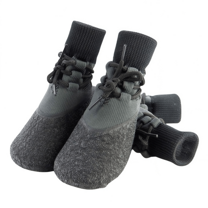 Water-Resistant Outdoor Knit Dog Boots with Non-Slip Sole & Adjustable Fastening