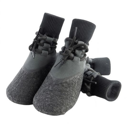 Water-Resistant Outdoor Knit Dog Boots with Non-Slip Sole & Adjustable Fastening
