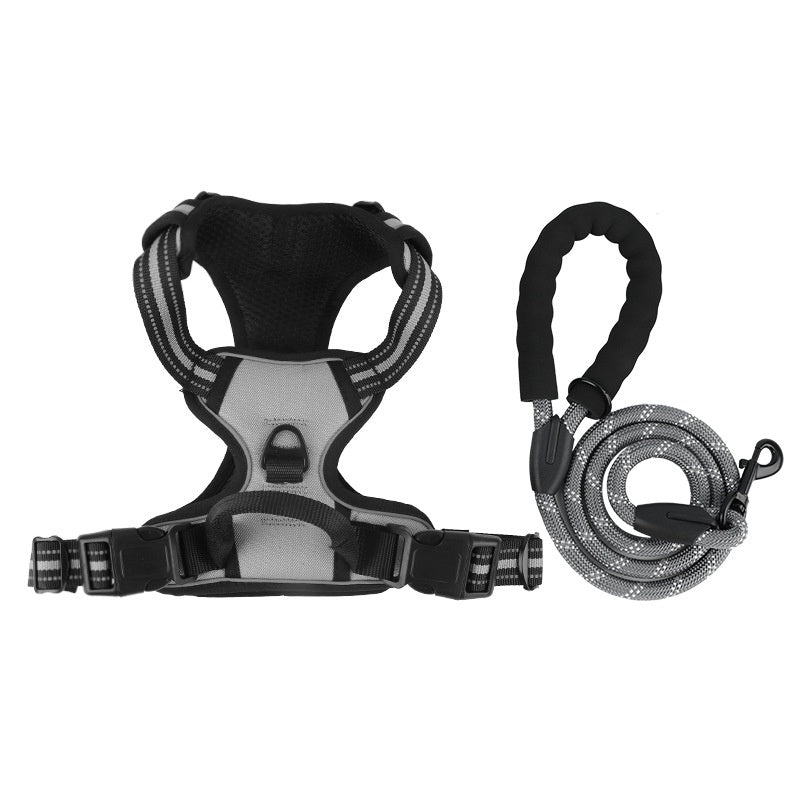 Reflective No-Pull Dog Harness with Control Handle and Leash Set - Adjustable Breathable Padded Pet Vest for Small Medium Large Dogs