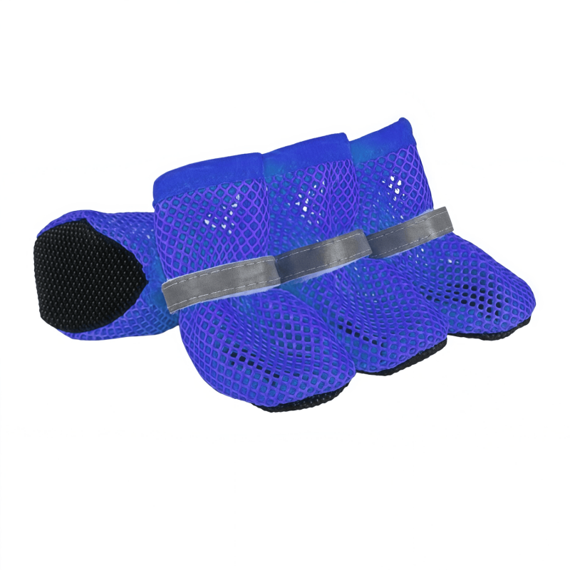 Breathable Mesh Dog Boots with Reflective Straps and Non-Slip Rubber Sole for Small to Medium Dogs