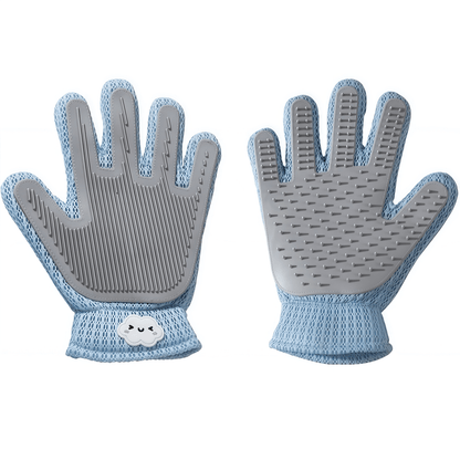 Pet Grooming Glove for Cats and Dogs - Breathable Mesh Deshedding Mitt with Soft Silicone Bristles for Gentle Hair Removal & Furniture Cleaning