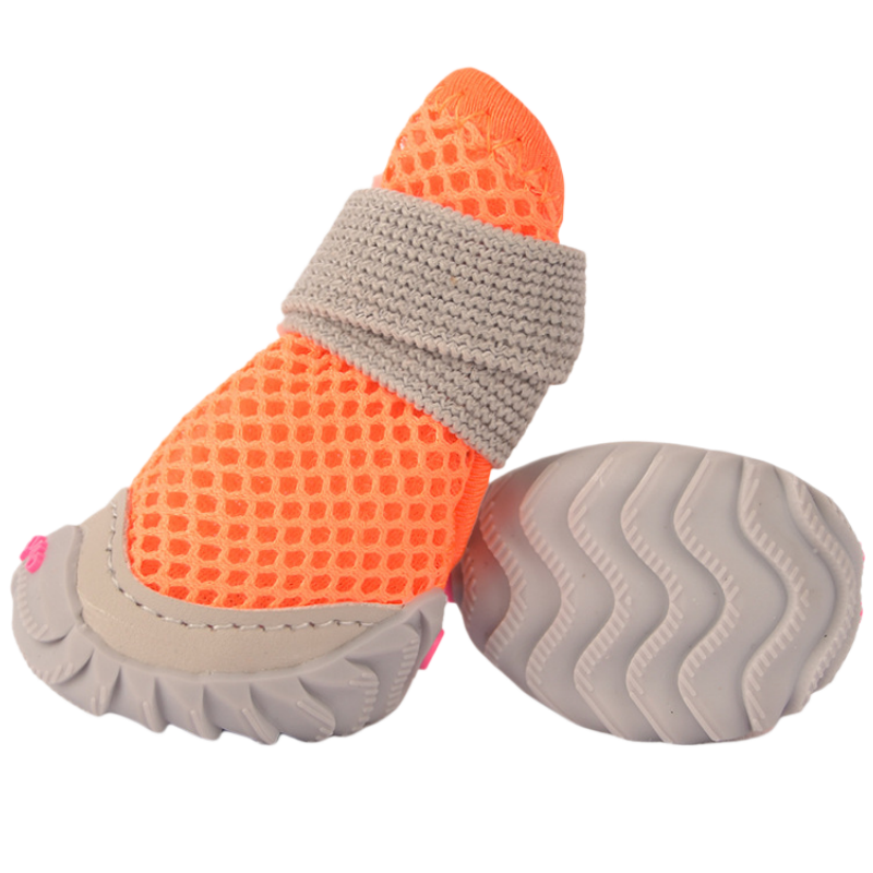 Breathable Mesh Dog Shoes with Non-Slip Rubber Sole, Adjustable Paw Protectors