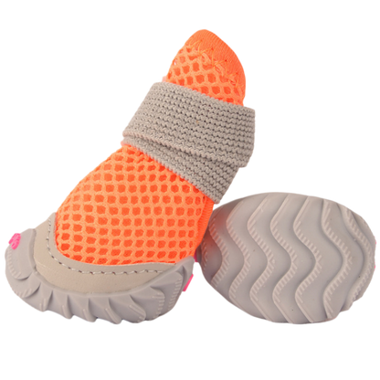 Breathable Mesh Dog Shoes with Non-Slip Rubber Sole, Adjustable Paw Protectors