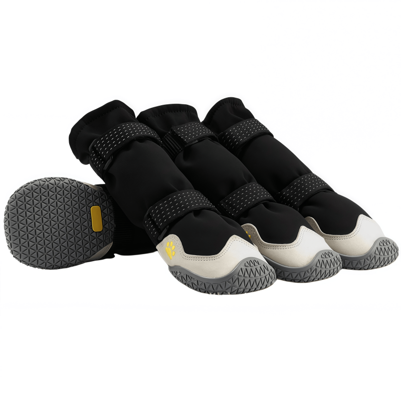 Waterproof Dog Boots with Anti-Slip Rubber Sole & Reflective Straps - All-Weather Paw Protectors
