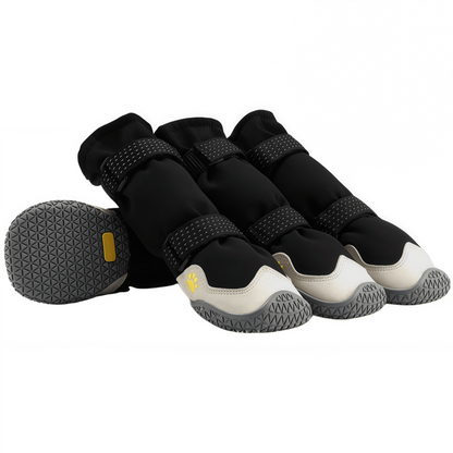 Waterproof Dog Boots with Anti-Slip Rubber Sole & Reflective Straps - All-Weather Paw Protectors
