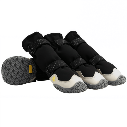 Waterproof Dog Boots with Anti-Slip Rubber Sole & Reflective Straps - All-Weather Paw Protectors