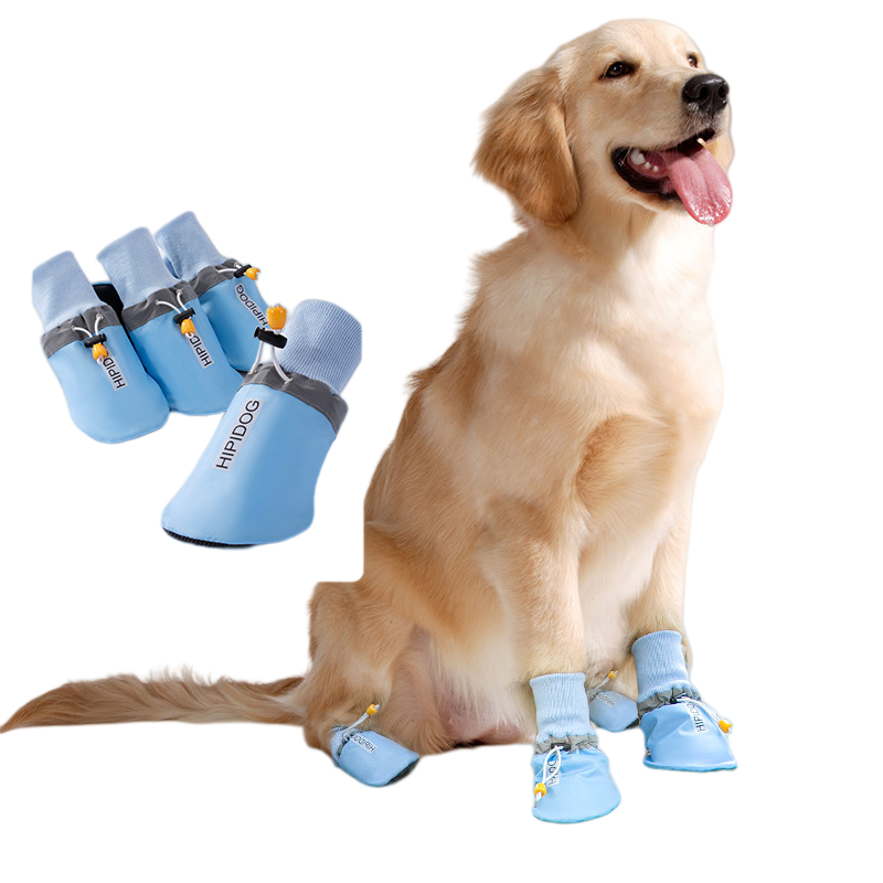 Water-Resistant Dog Boots with Anti-Slip Sole, Adjustable Drawstring Pet Paw Protectors