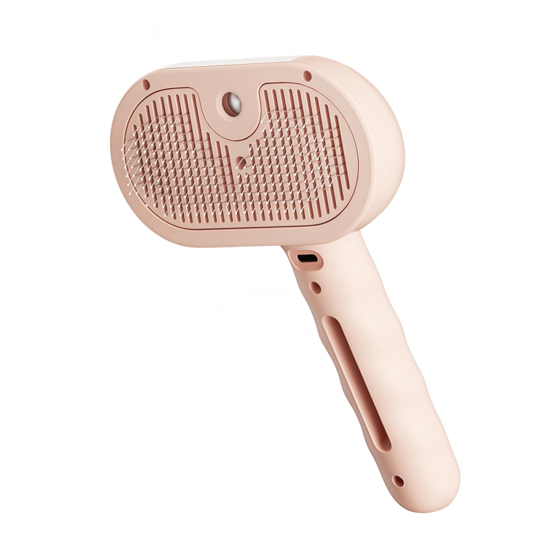 3-in-1 Electric Pet Steaming Brush with Spray, Self-Cleaning Grooming & Deshedding Comb for Cats and Dogs, USB Rechargeable