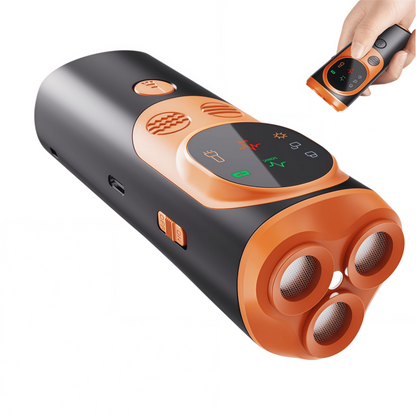 3-Head Ultrasonic Dog Training Device & Anti-Bark Deterrent with LED Flashlight, Rechargeable Dual-Mode Bark Control Tool