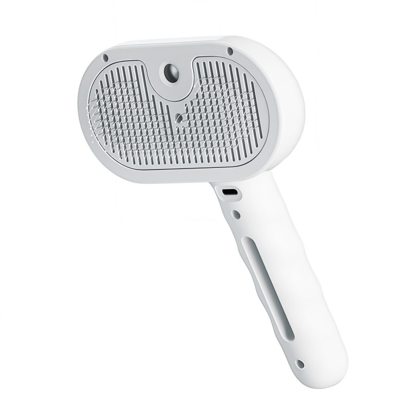3-in-1 Electric Pet Steaming Brush with Spray, Self-Cleaning Grooming & Deshedding Comb for Cats and Dogs, USB Rechargeable