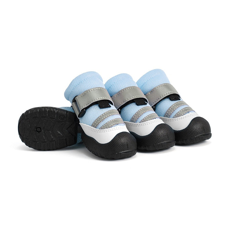 Breathable All-Weather Dog Boots with Anti-Slip Rubber Sole & Reflective Straps - All-Terrain Paw Protectors