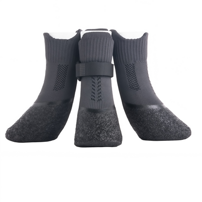 Breathable Mesh Knit Dog Socks with Anti-Slip Waterproof Latex Sole & Adjustable Strap