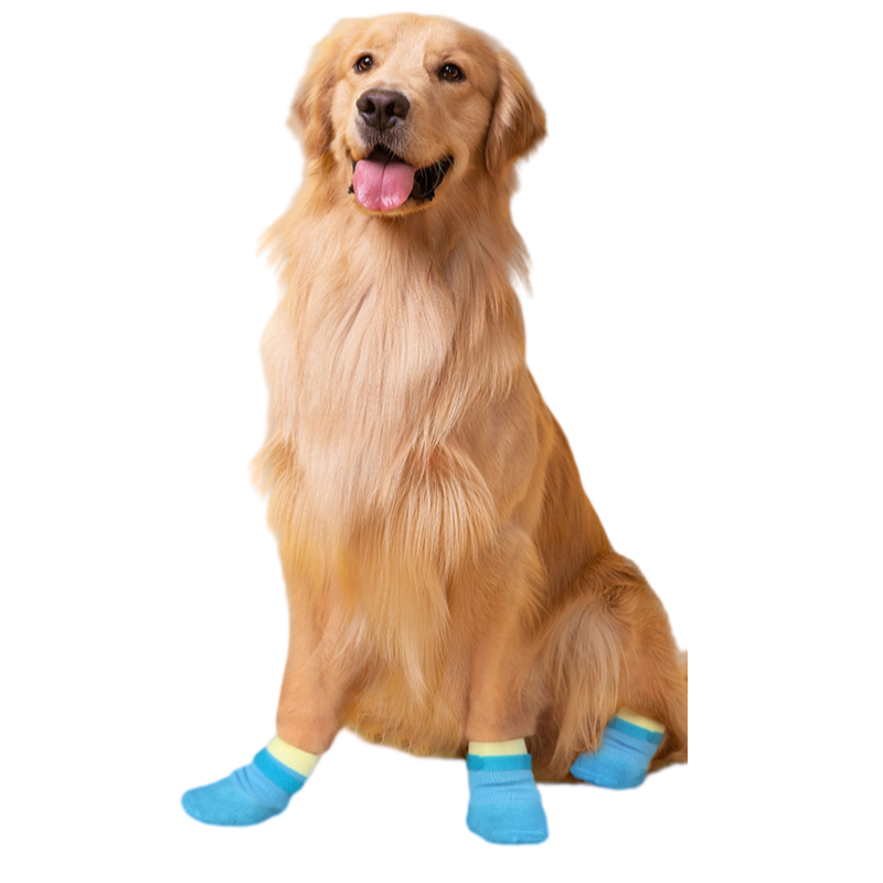 Waterproof Dog Boots, Anti-Slip Rubber Sole Paw Protectors with Adjustable Straps, 4-Pack