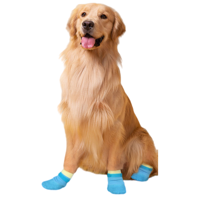 Waterproof Dog Boots, Anti-Slip Rubber Sole Paw Protectors with Adjustable Straps, 4-Pack