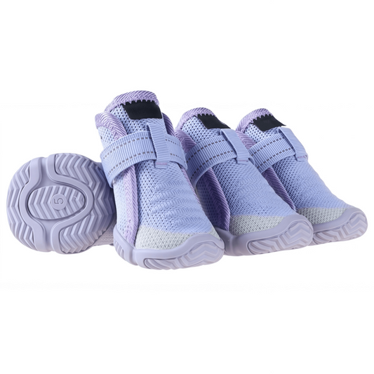 Breathable Knit Mesh Dog Boots with Anti-Slip Rubber Sole and Reflective Straps