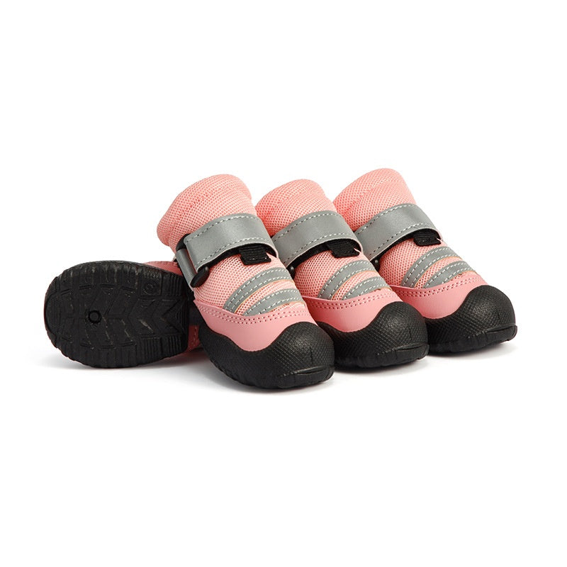 Breathable All-Weather Dog Boots with Anti-Slip Rubber Sole & Reflective Straps - All-Terrain Paw Protectors