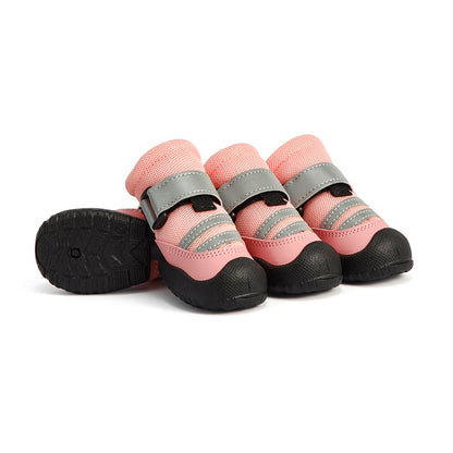 Breathable All-Weather Dog Boots with Anti-Slip Rubber Sole & Reflective Straps - All-Terrain Paw Protectors