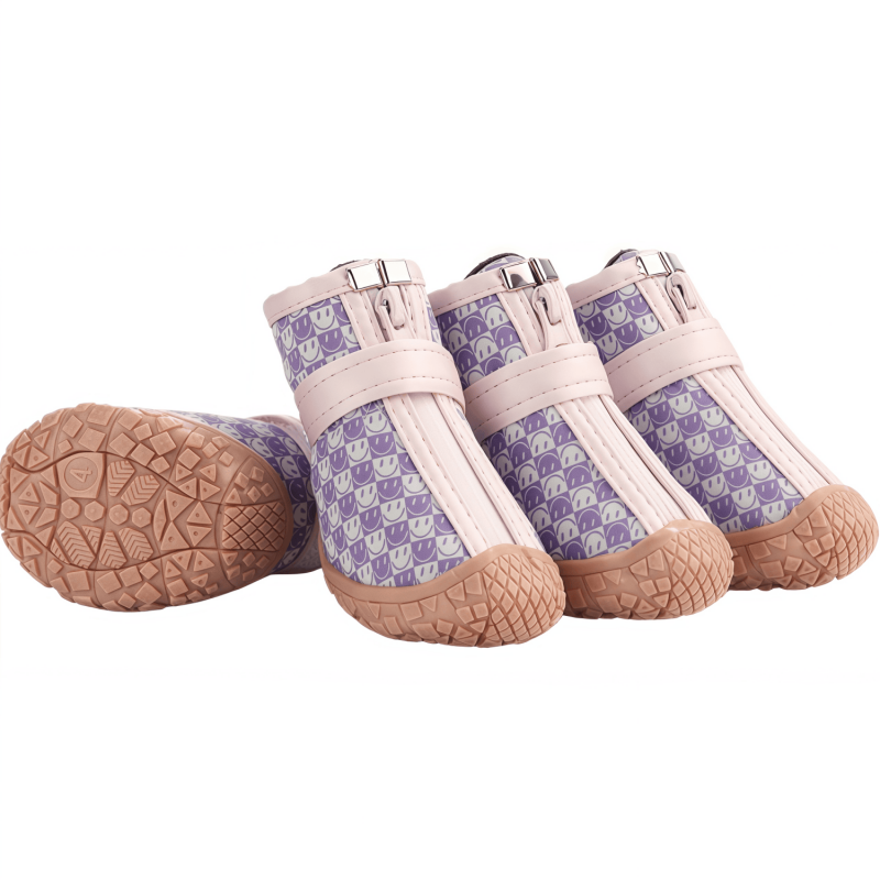 Breathable Mesh Dog Boots with Anti-Slip Sole, Reflective Straps & Zipper