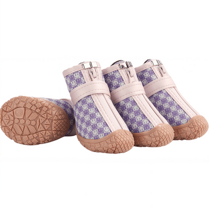 Breathable Mesh Dog Boots with Anti-Slip Sole, Reflective Straps & Zipper