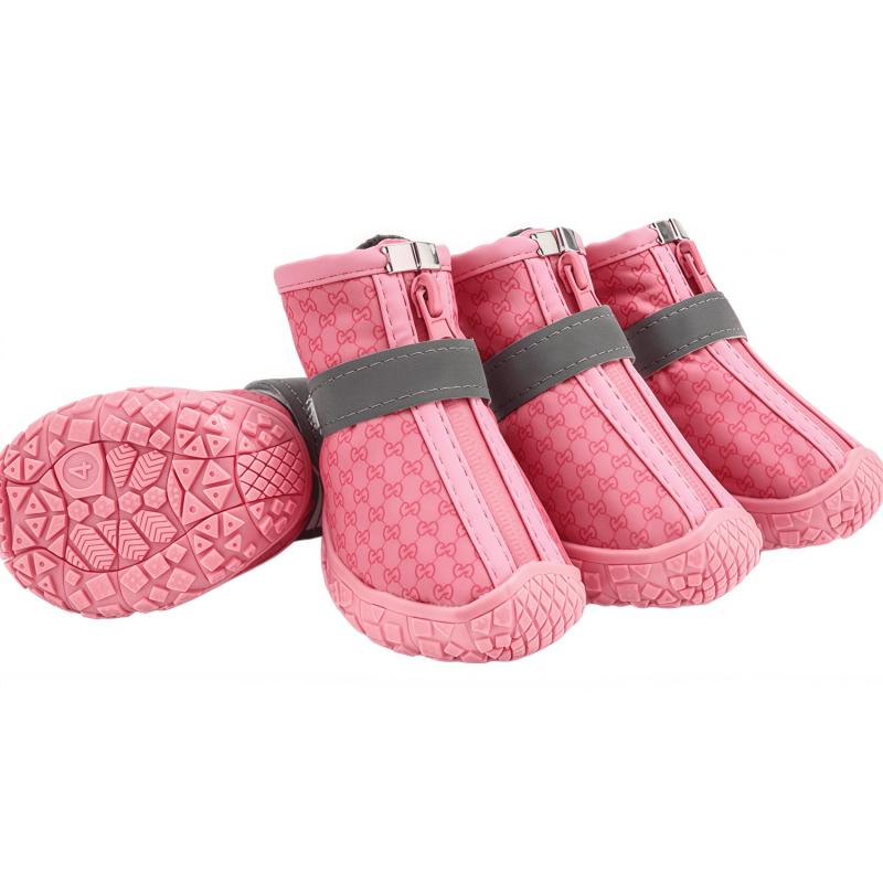 Breathable Mesh Dog Boots with Anti-Slip Sole, Reflective Straps & Zipper