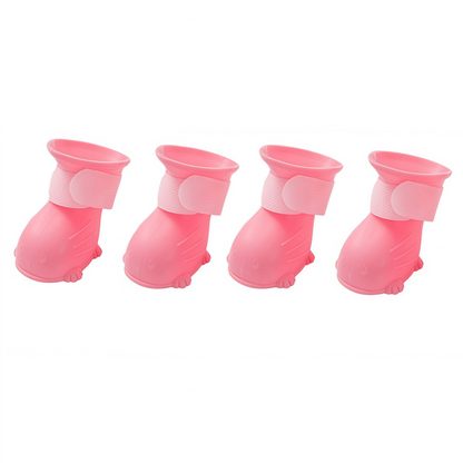 Waterproof Silicone Dog Boots, Non-Slip Pet Paw Protectors with Adjustable Straps for All-Weather