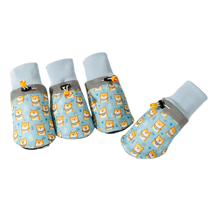 Water-Resistant Dog Boots with Anti-Slip Sole, Adjustable Drawstring Pet Paw Protectors