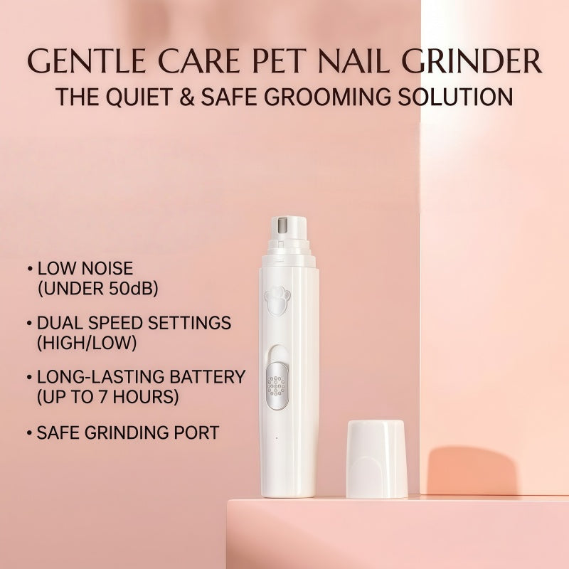 Quiet Electric Pet Nail Grinder for Dogs and Cats - 2 Speed Rechargeable Trimmer