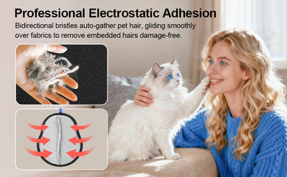 Reusable Pet Hair Remover Glove, Electrostatic Dual-Directional Fabric Lint Mitt for Couch, Furniture, Carpet, Bedding & Clothing