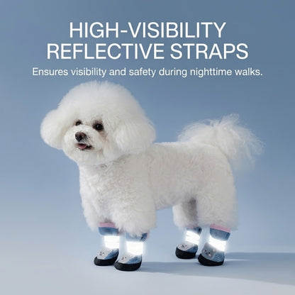 Breathable Mesh Dog Boots with Reflective Straps & Non-Slip Sole - Adjustable Pet Paw Protectors
