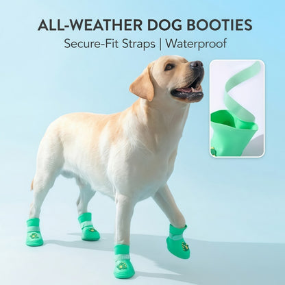 Waterproof Dog Rain Boots - Anti-Slip Silicone Paw Protectors with Adjustable Straps