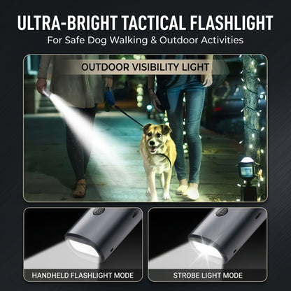 3-Head Ultrasonic Dog Training Device & Anti-Bark Deterrent with LED Flashlight, Rechargeable Dual-Mode Bark Control Tool