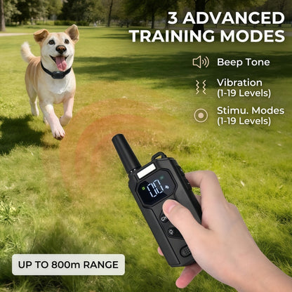 Rechargeable Dog Training Collar with Remote - 2600ft / 800m Control Range, 3 Training Modes