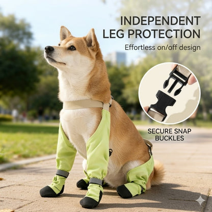 All-Terrain Dog Suspender Boots with Integrated Harness System - Waterproof, Anti-Slip Paw Protection