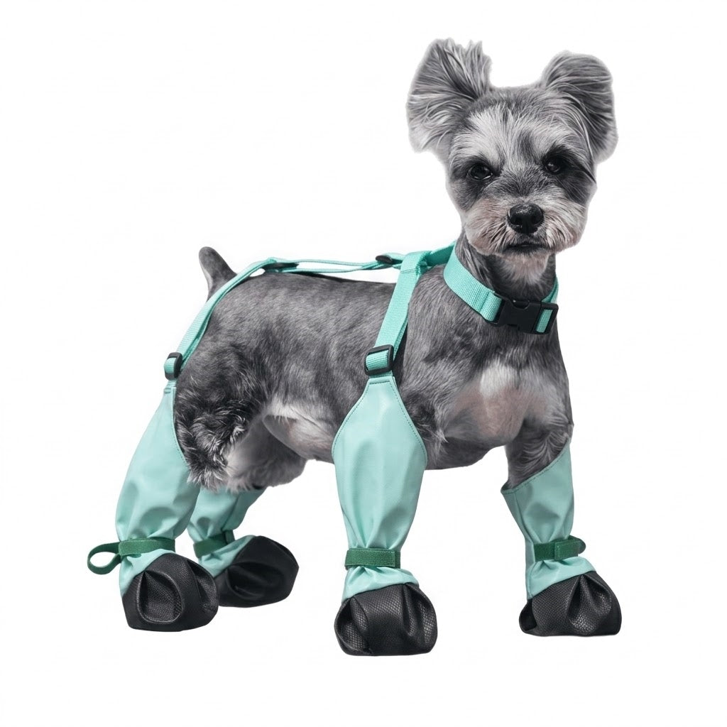 Adjustable Dog Suspender Boots - Water-Resistant Pet Leggings with Anti-Slip Paw Protection