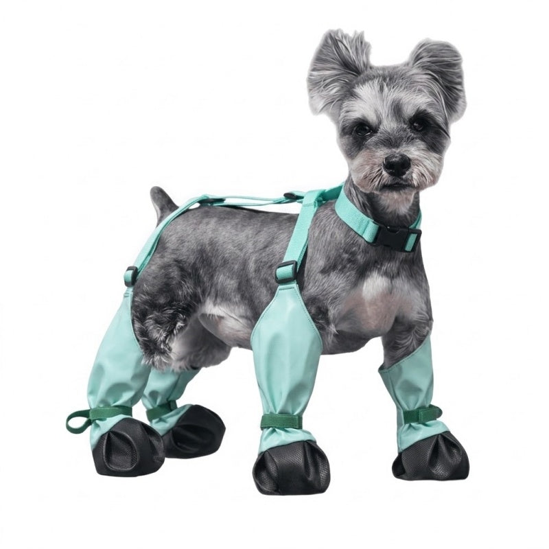 Adjustable Dog Suspender Boots - Water-Resistant Pet Leggings with Anti-Slip Paw Protection