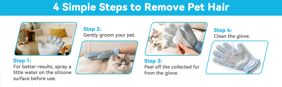 Pet Grooming Glove for Cats and Dogs - Breathable Mesh Deshedding Mitt with Soft Silicone Bristles for Gentle Hair Removal & Furniture Cleaning
