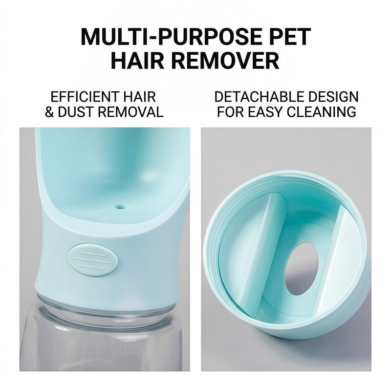 4-in-1 Portable Dog Water Bottle with Food Container & Waste Bag Dispenser - 400ml / 13.5 fl oz