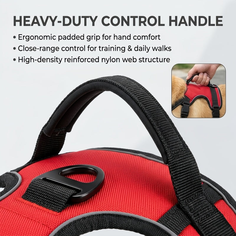 Reflective No-Pull Dog Harness with Control Handle and Leash Set - Adjustable Breathable Padded Pet Vest for Small Medium Large Dogs