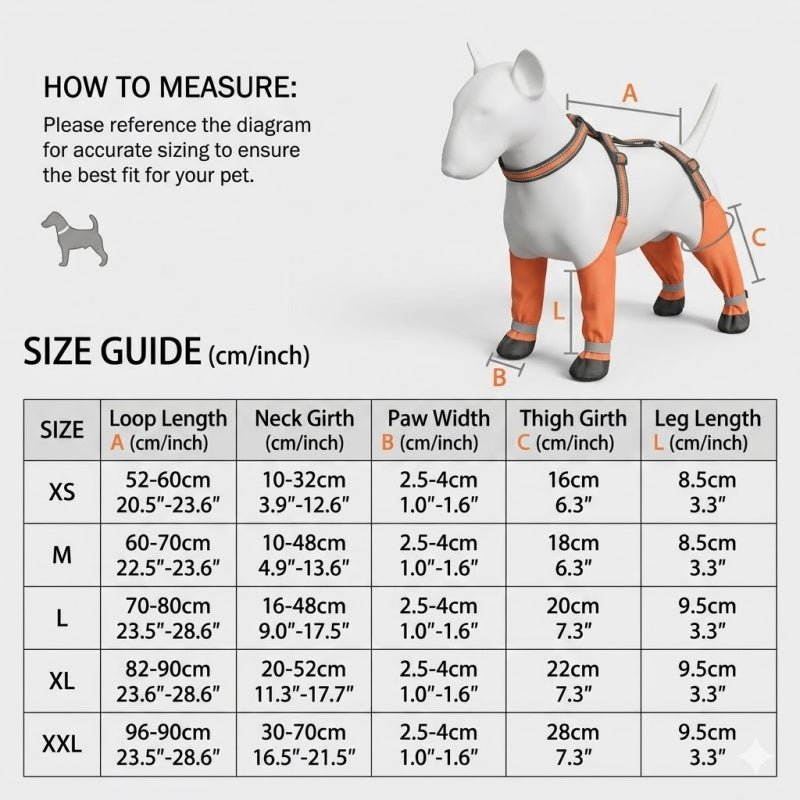 Adjustable Stay-On Dog Suspender Boots - Protective Leggings with Non-Slip Soles & Reflective Straps